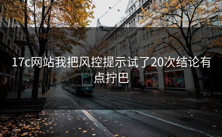 17c网站我把风控提示试了20次结论有点拧巴