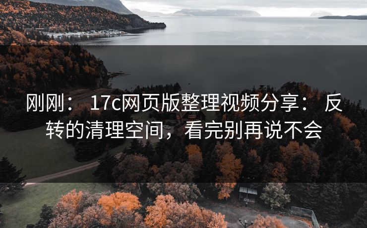 刚刚： 17c网页版整理视频分享： 反转的清理空间，看完别再说不会